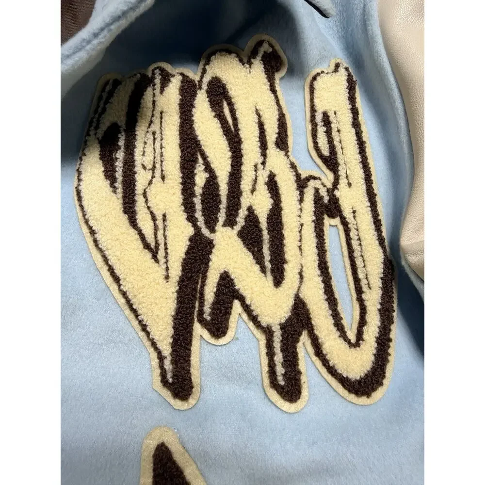 VRT Streetwear Varsity Jacket XS Blue Skeleton In This Life Or The Next Patch